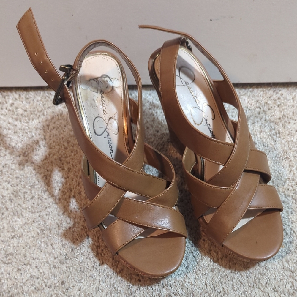 Jessica Simpson Tan Strappy Heels